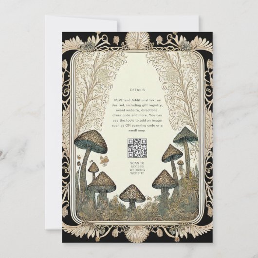 Invitation Fairytale Mariage Fairycore Mushrooms Forest (Dos)