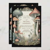 Invitation Fairytale Mariage Fairycore Mushrooms Forest (Devant / Derrière)