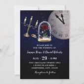 Invitation Fairytale Mariage Rose Fleur Dome Starry Nuit (Devant)