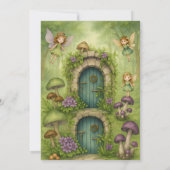 Invitation fairytale mushroom forest baby shower girl (Dos)