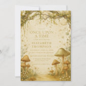 Invitation fairytale mushroom forest baby shower girl (Devant)