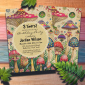 Invitation Fairytale Mushrooms 3e fête d'anniversaire