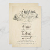 Invitation Fairytale Old Castle Dîner de répétition Vintage (Devant / Derrière)