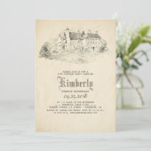 Invitation Fairytale Old Castle Vintage Anniversaire (Debout devant)