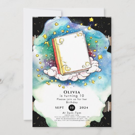 Invitation Fairytale Pastel Storybook Anniversaire (Devant)