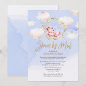 Invitation Fairytale Pink Unicorn Dream | Baby shower par cou (Devant / Derrière)