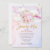 Invitation Fairytale Pink Unicorn Dream | Baby shower par cou (Devant)