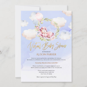 Invitation Fairytale Pink Unicorn Dream   Baby shower virtuel