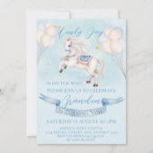Invitation Fairytale Pony Balloons 1er Anniversaire Party Boy (Devant)