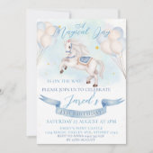 Invitation Fairytale Pony Star Balloon 1st Birthday Boy Party (Devant)