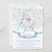 Invitation Fairytale Pony Stars Ballons Baby shower Boy (Devant)