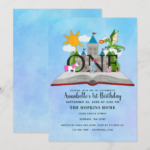 Invitation Fairytale Pop Up Book Kids First Birday