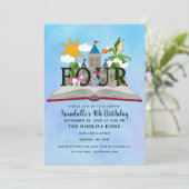 Invitation Fairytale Pop Up Book Kids Quatrième anniversaire (Debout devant)