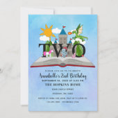 Invitation Fairytale Pop Up Book Kids Second Birday (Devant)