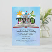 Invitation Fairytale Pop Up Book Kids Second Birday (Debout devant)