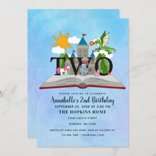 Invitation Fairytale Pop Up Book Kids Second Birday