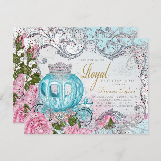 Invitation Fairytale Princess (Devant / Derrière)