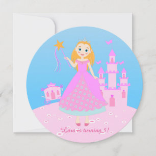 Invitation Fairytale Princess à Pink Birthaday