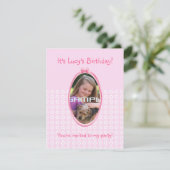 Invitation Fairytale Princess à Pink Birthaday (Debout devant)