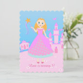 Invitation Fairytale Princess à Pink Birthaday (Debout devant)