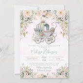 Invitation Fairytale Princess Carriage Girl Aquarelle (Devant)