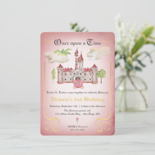 Invitation Fairytale Princess Castle (Debout devant)