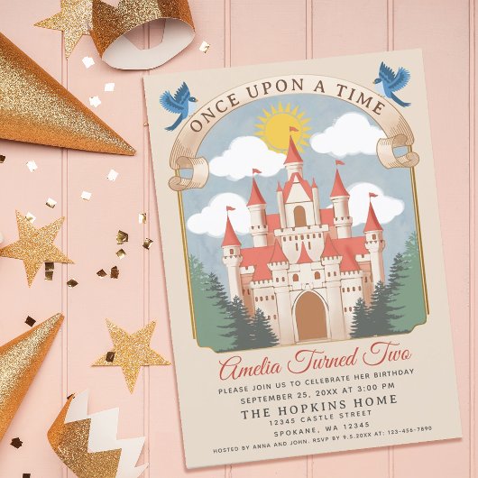 Invitation Fairytale Princess Castle Girls Anniversaire