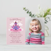 Invitation Fairytale Princess Castle Girls Photo Anniversaire (Debout devant)