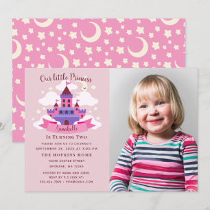 Invitation Fairytale Princess Castle Girls Photo Anniversaire