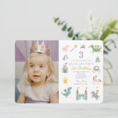 Invitation Fairytale Princess Dragon Photo Anniversaire (Debout devant)
