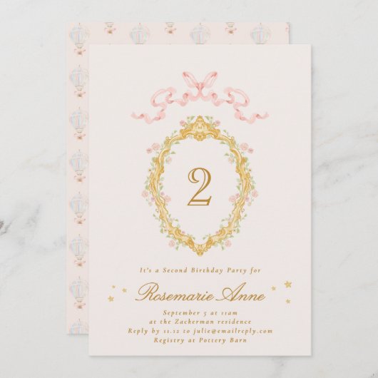 Invitation Fairytale Princess Number Girl Birthday Party (Devant / Derrière)
