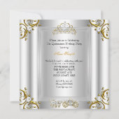 Invitation Fairytale Quinceanera 15e anniversaire Gold Silver (Dos)