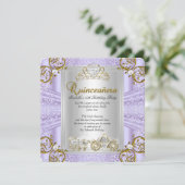 Invitation Fairytale Quinceanera 15e anniversaire Lavande (Debout devant)