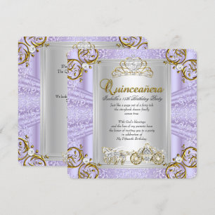 Invitation Fairytale Quinceanera 15e anniversaire Lavande