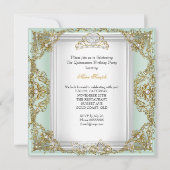 Invitation Fairytale Quinceanera 15e anniversaire Mint Green (Dos)