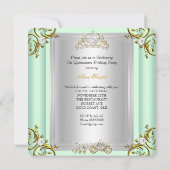 Invitation Fairytale Quinceanera 15e anniversaire Mint Green (Dos)