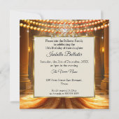 Invitation Fairytale Quinceanera 15e anniversaire Orange Gold (Dos)
