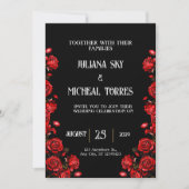 Invitation Fairytale Red Roses Mariage (Devant)