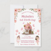 Invitation Fairytale rose florale 1er anniversaire (Devant)