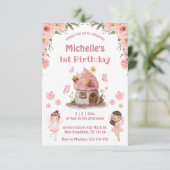 Invitation Fairytale rose florale 1er anniversaire (Debout devant)