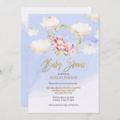 Invitation Fairytale Rose Unicorn Dream Cloud | BABY SHOWER (Devant / Derrière)