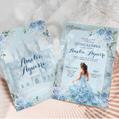 Invitation Fairytale Royal Castle Light Blue Quinceañera
