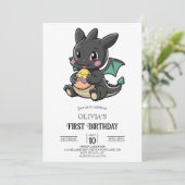 Invitation Fairytale Simple Dragon numérique 1er anniversaire (Debout devant)