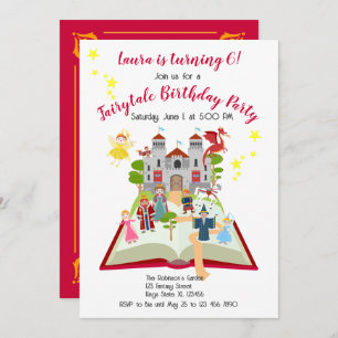 Invitation Fairytale Stories Fille fête d'anniversaire