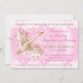 Invitation Fairytale Swan Rose Floral Et Dentelle 1ER Anniver (Devant)