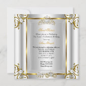 Invitation Fairytale Sweet 16 16e anniversaire Gold Silver (Dos)