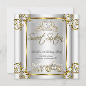 Invitation Fairytale Sweet 16 16e anniversaire Gold Silver (Devant)