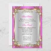 Invitation Fairytale Sweet 16 16e anniversaire Hot Pink Gold (Dos)
