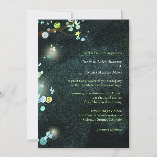 Invitation Fairytale Trees Unique Mariage blanc (Dos)