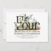 Invitation Fairytale Unicorn Dragon Magic Castle 4e anniversa (Devant)